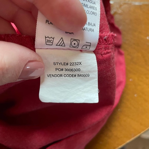 Scrub Pants 2XL Grey's Anatomy By Barco Red high Waisted Elastic Waist Pockets - Picture 8 of 8